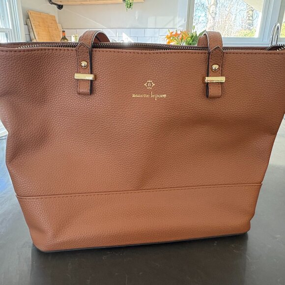 Nanette Lepore Handbags - NANETTE LEPORE Camel Shoulder Bag, Zip Close, 2 Slip & 1 Zip inside Pckts